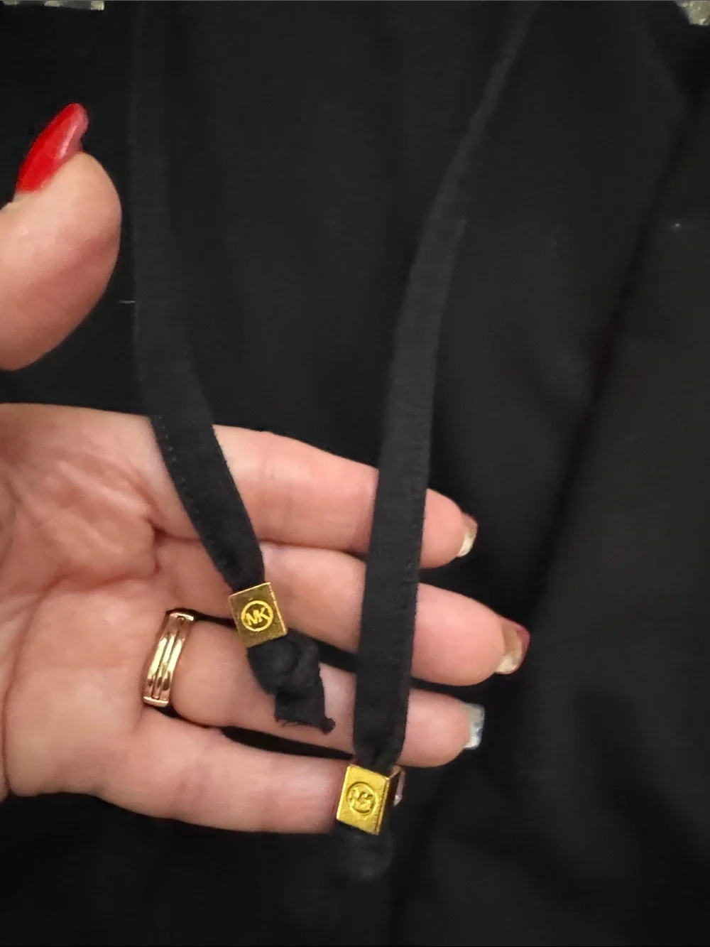 Michael Kors Black Hoodie with Leopard MK Accent